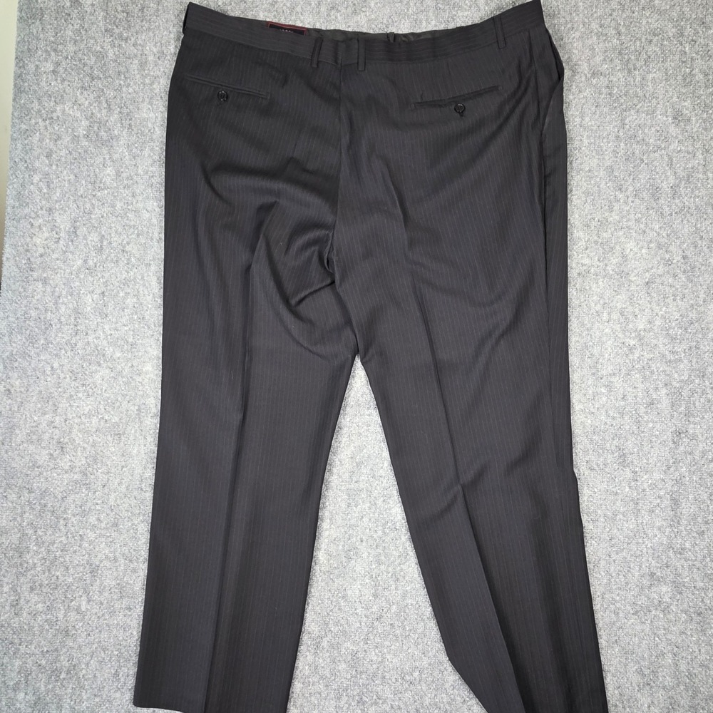 Carlo Lusso Suit Mens 52L Charcoal Grey Pinstripe 2-Piece Formal Set Big & Tall - Picture 12 of 16
